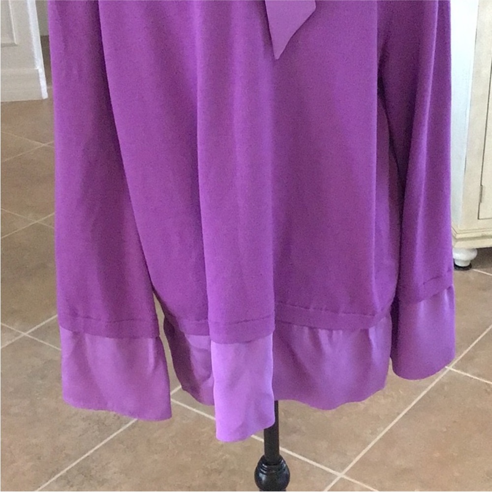 St. John Purple Layered Knit Top - Picture 3 of 9